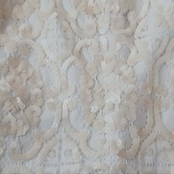 New Express Sequins WEDDING Bridal Lace Crop Top WOMENS large - Picture 7 of 9